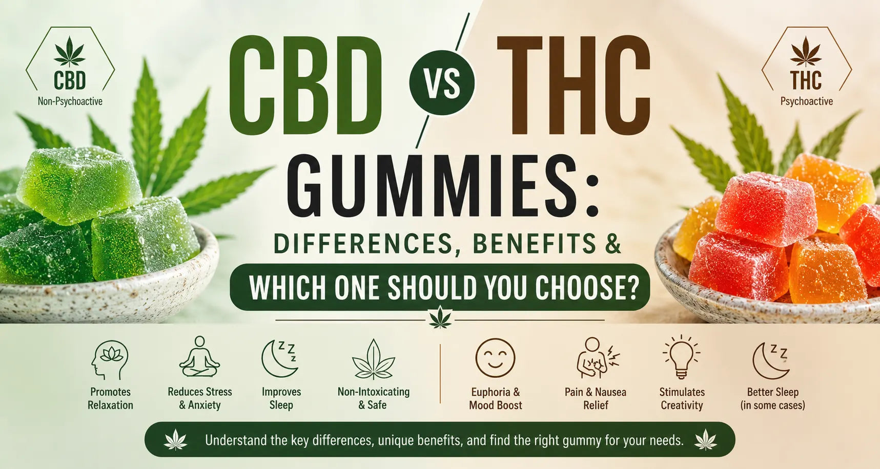 CBD vs THC Gummies: What's the Difference and Which One Is Right for You?