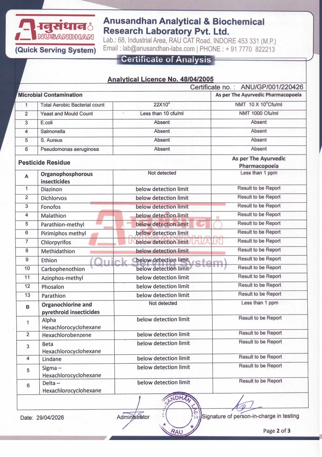Certificate of analysis Hebe Drift - Mango Madness Full Spectrum Vijaya Gummies Page 2