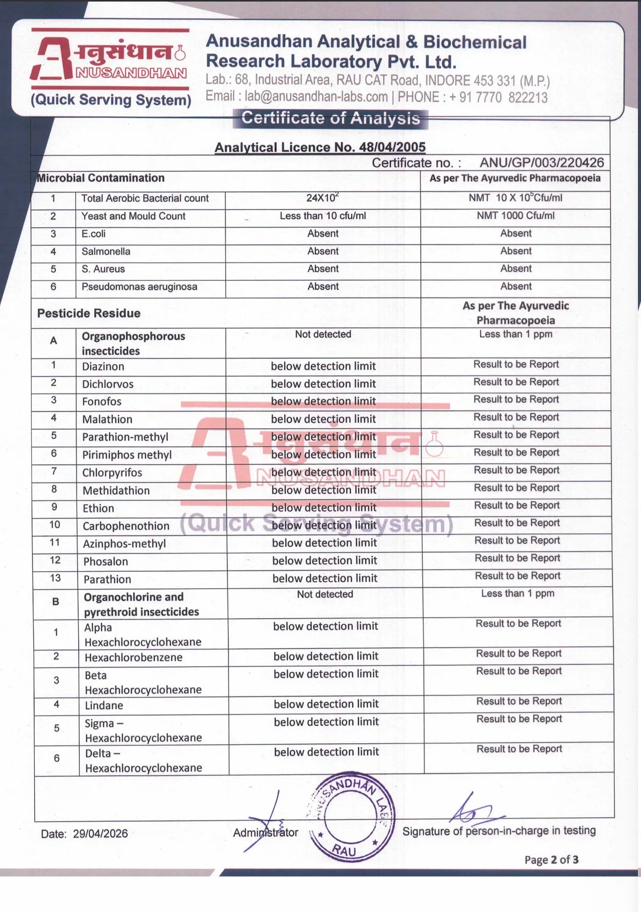 Certificate of analysis Hebe Float - Wild Watermelon Vijaya Gummies page 2