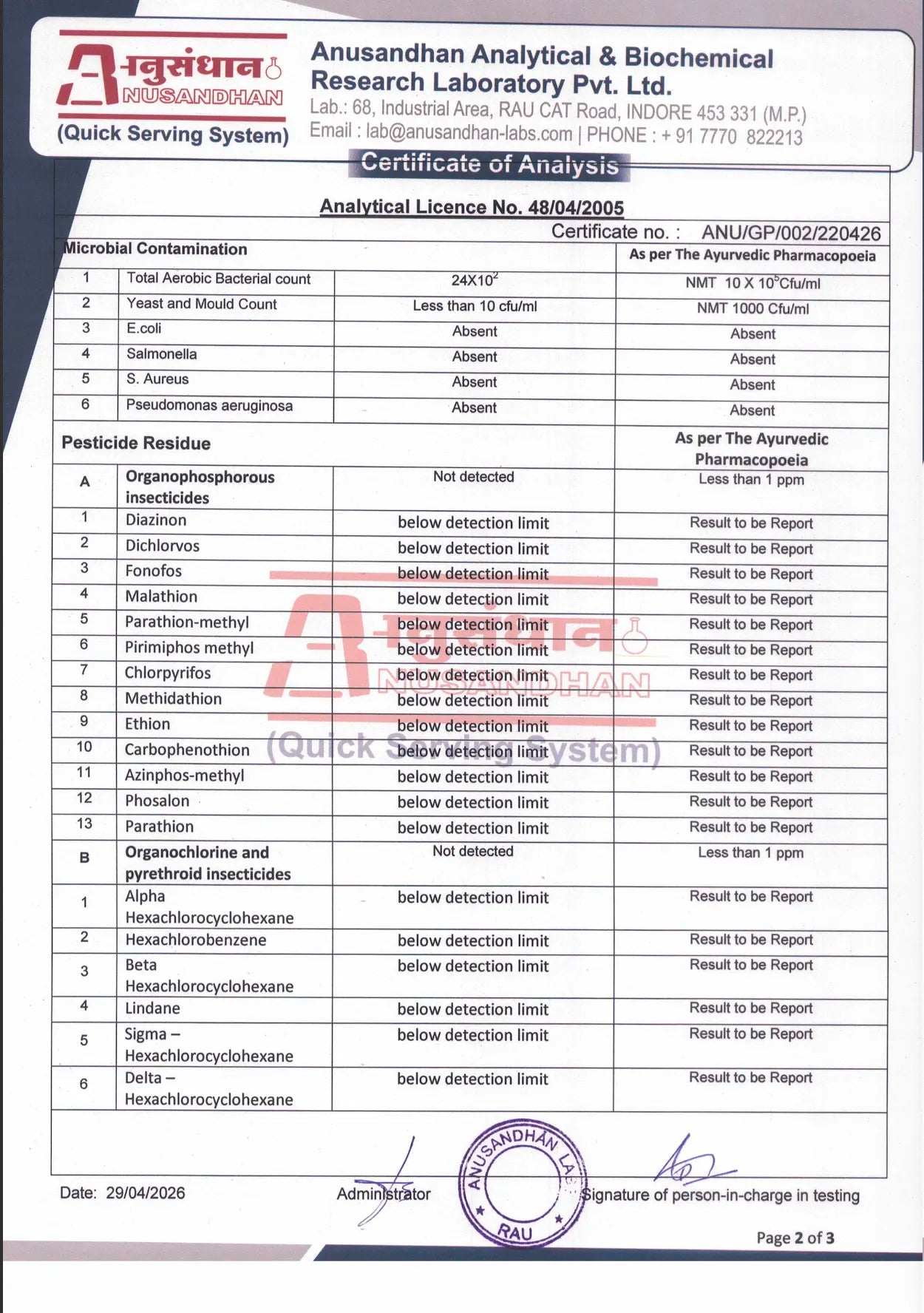 Certificate of analysis Hebe Lift - Berry Buzz Full Spectrum Vijaya Gummies Page 2