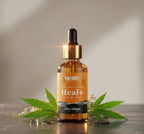 Hebe HEAL+ CBD Oil for Sleep and Stress Relief 7000mg 1:4 Full Spectrum CBD Oil amber bottle