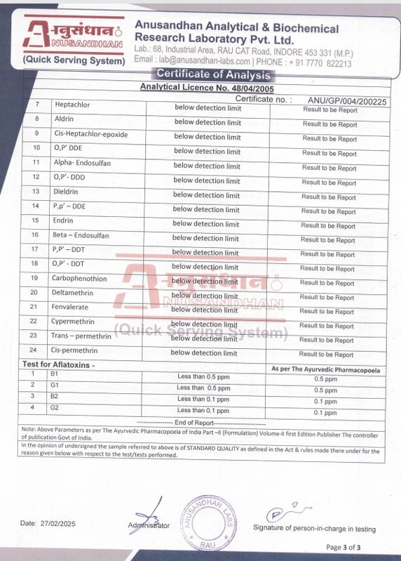 Hebe Clarity 100MG certificate of analysis page 3