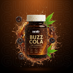 Hebe Buzz Cola CBD THC Gummies 500 MG for sleep, stress and calm with hemp leaf