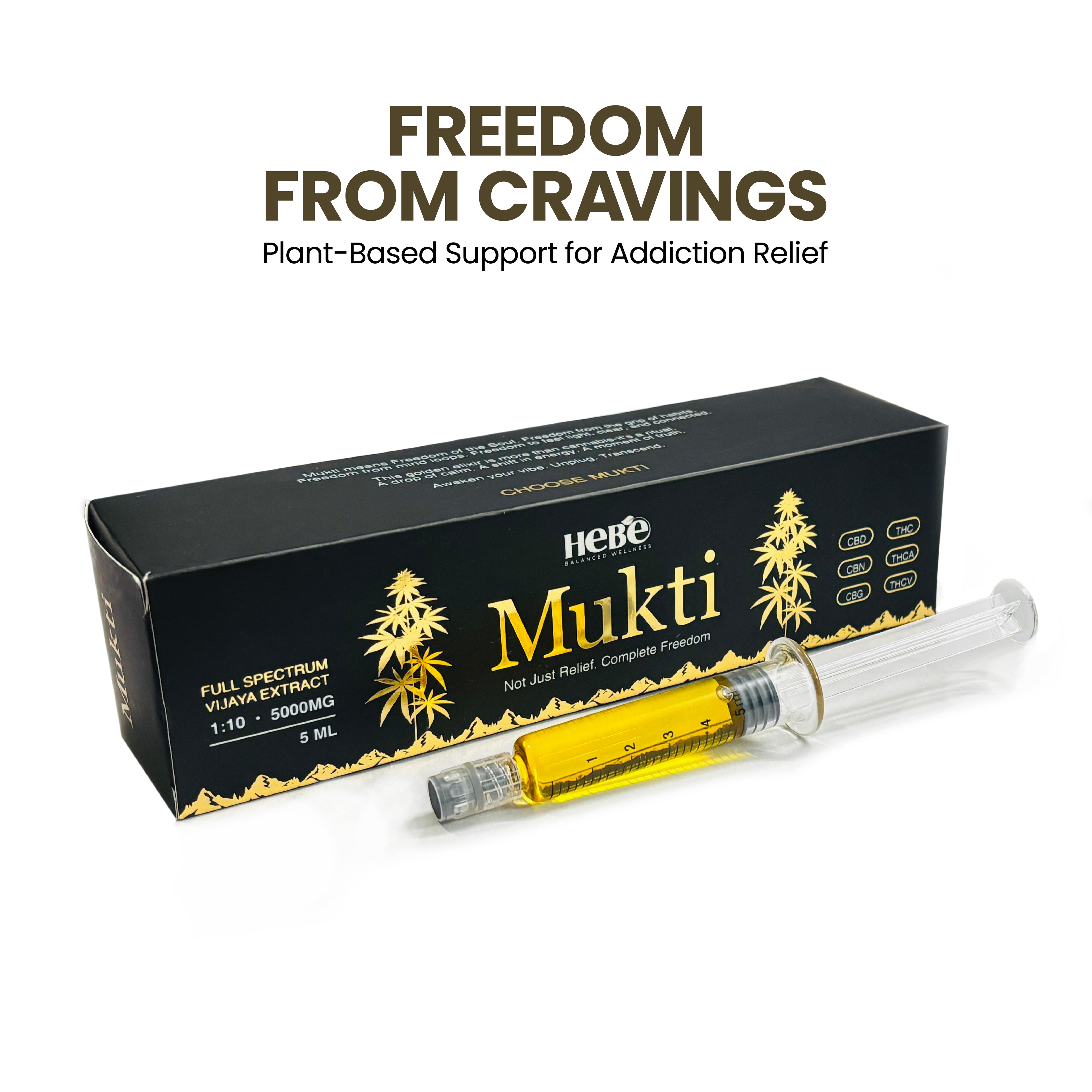 Hebe Mukti – Plant-Based Support for De-Addiction | 1:10 CBD:THC Distillate 5ml