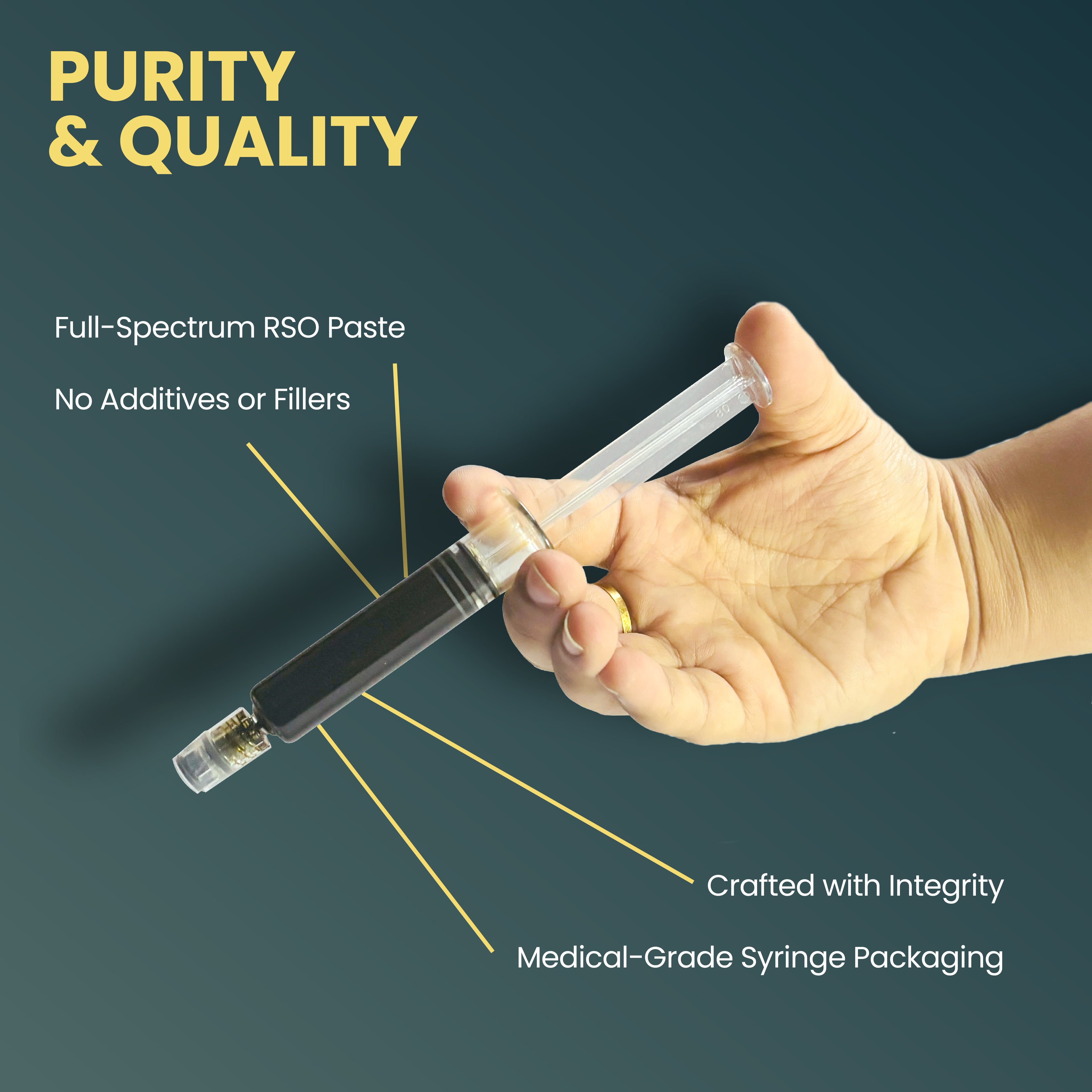 Hebe Shakti Full Spectrum RSO Paste  CBD & THC for Chemotherapy Support 5ml Luer Lock Syringe 