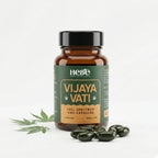 Hebe Vijaya Vati full spectrum capsules bottle with softgel capsules, 10 capsules of 150mg each