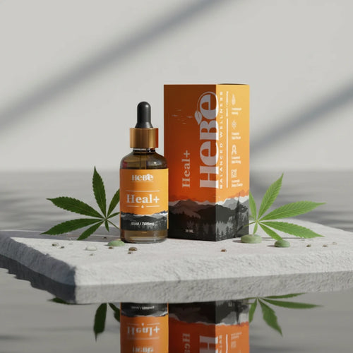 Hebe HEAL+ CBD Oil for Sleep and Stress Relief 7000mg 1:4 Full Spectrum CBD Oil with cannabis vijaya leaves