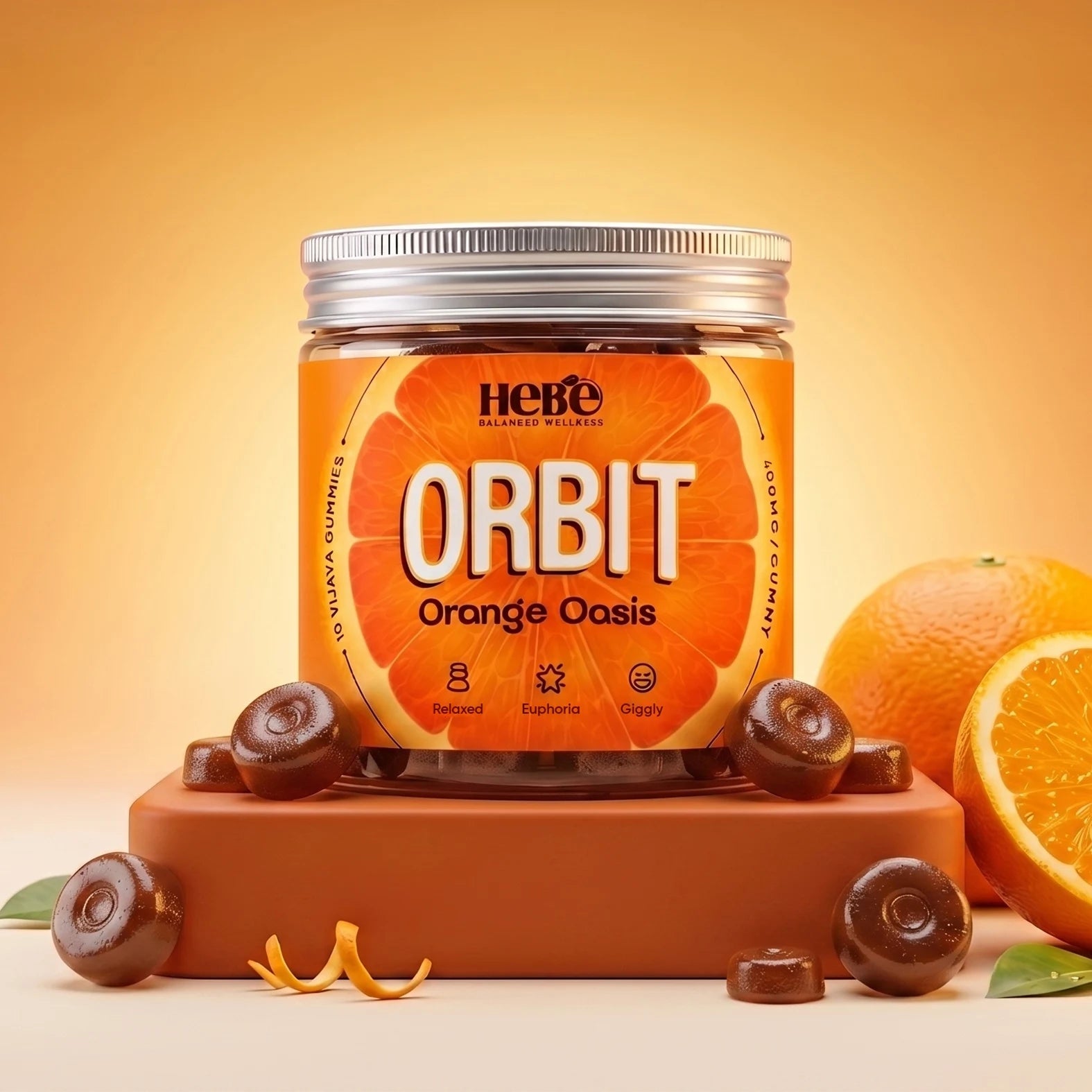 Hebe Orbit Orange Oasis | 1:4 Full Spectrum Vijaya Gummies (400mg)
