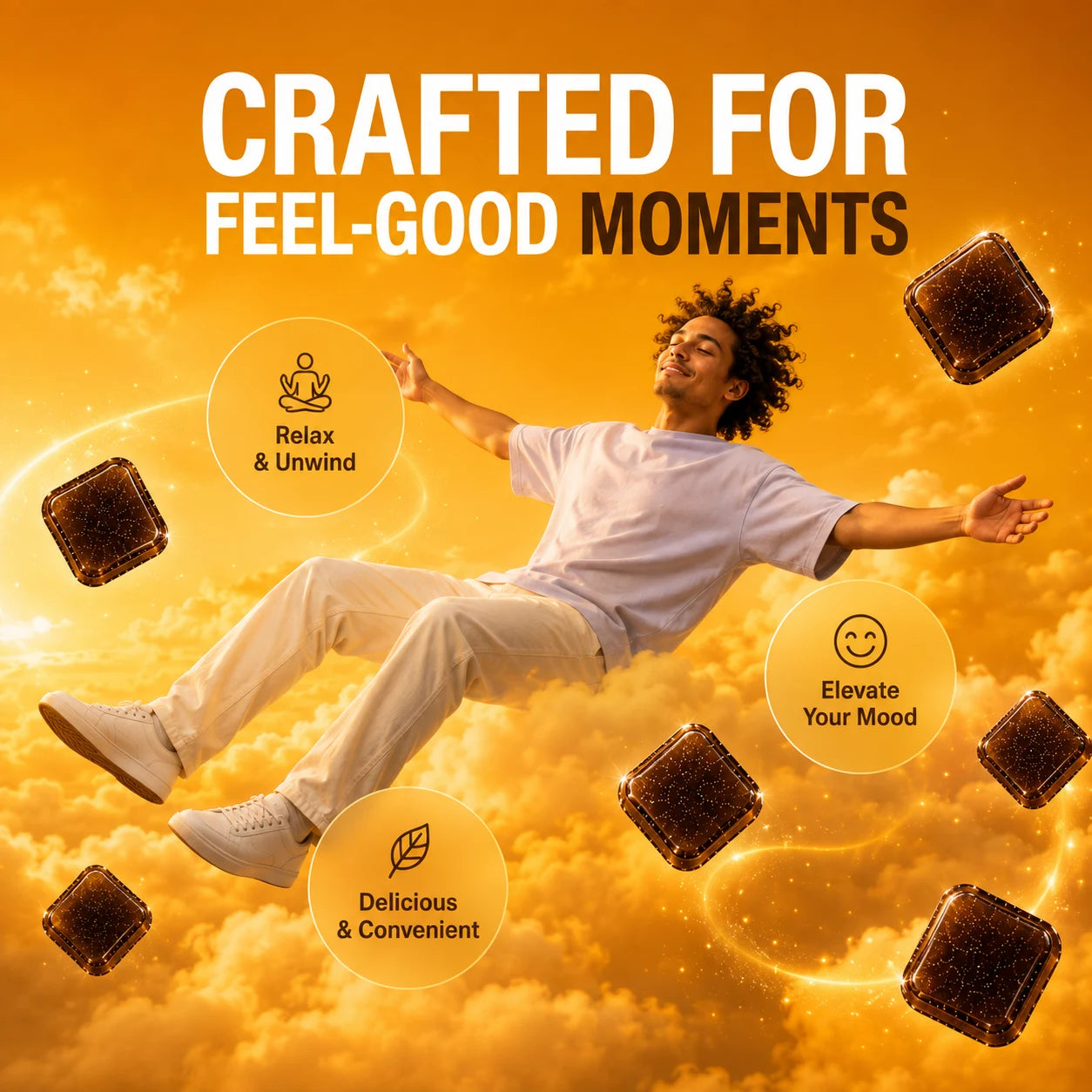 Joy-Juice Chill Vibe Mango Gummies | (1:4) 600mg CBD+THC| Calm. Euphoric. Uplifting. An Unforgettable Experience