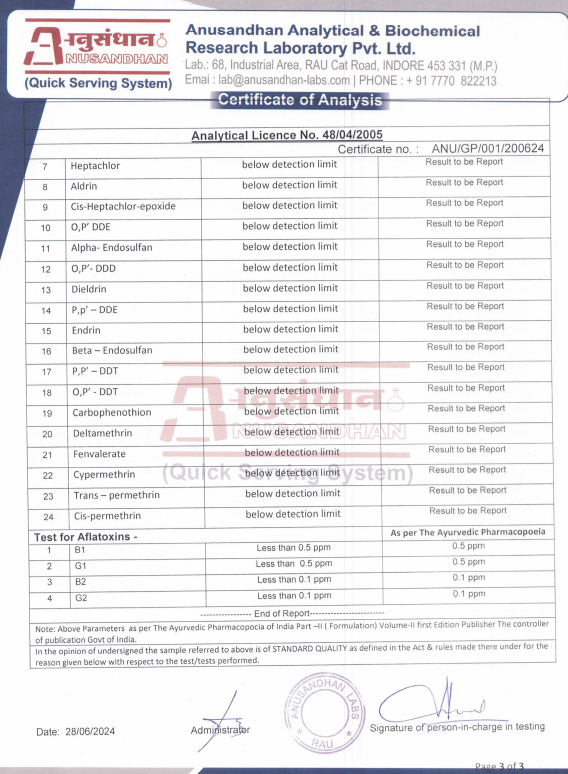 Hebe Tripti 10000 mg certificate of analysis