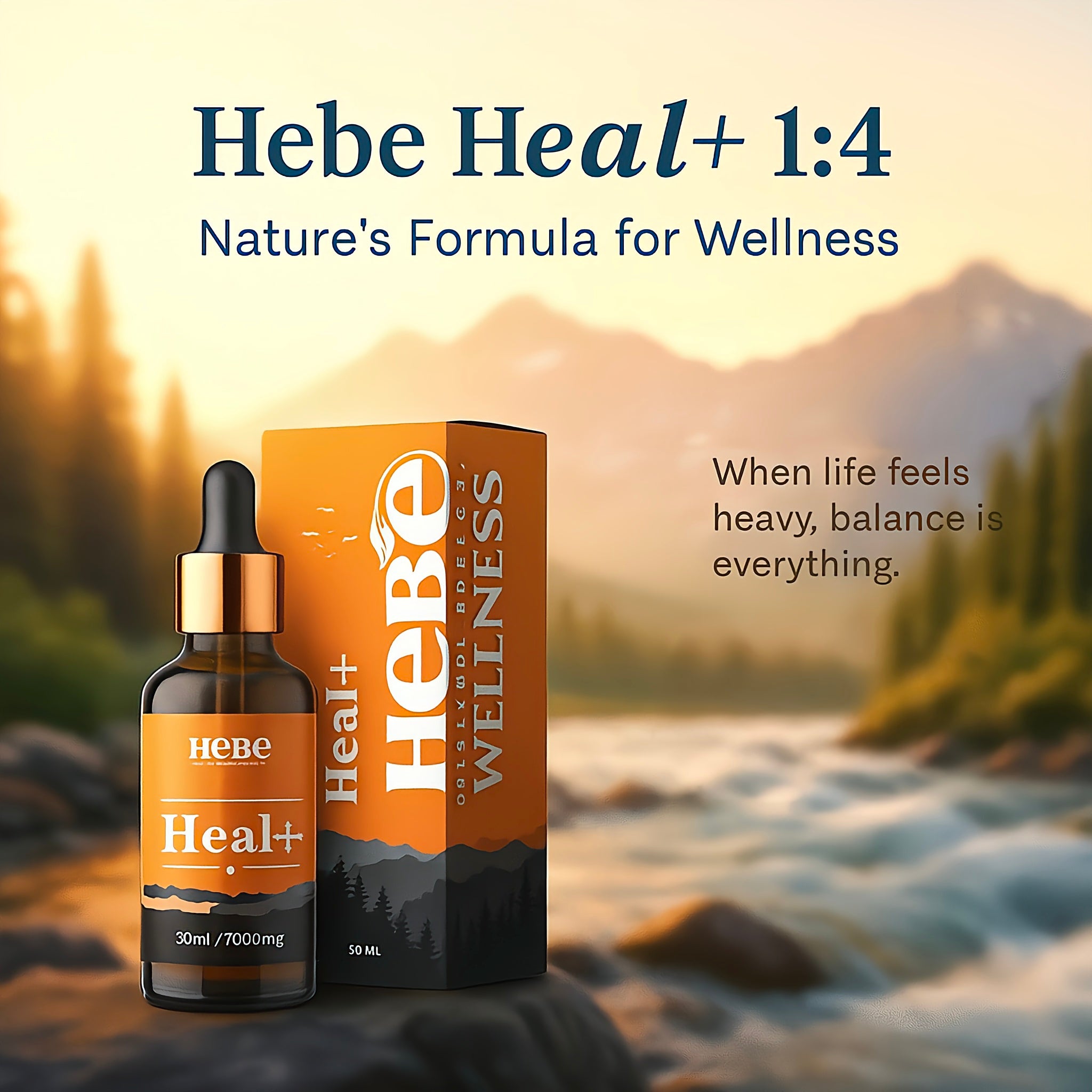 HEAL+  CBD Oil for Sleep and Stress Relief. 7000mg.  1:4 Full Spectrum CBD Oil